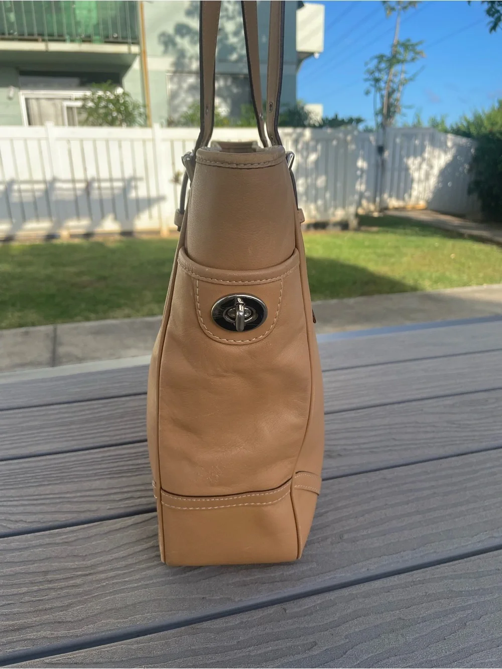 Coach Tan Leather Shoulder Tote